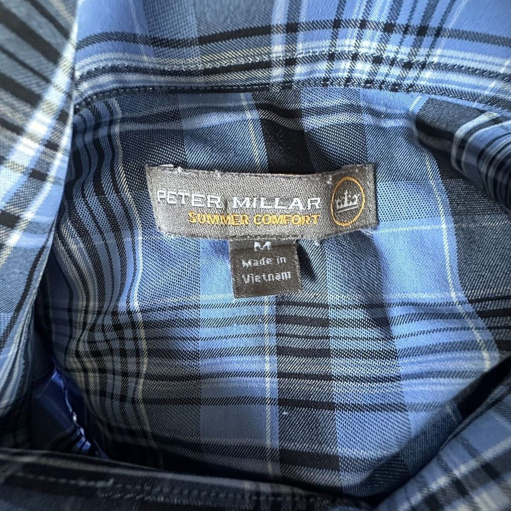 Peter Millar Mens Med southern Comfort Plaid Long Sleeve Button Up - Picture 4 of 5
